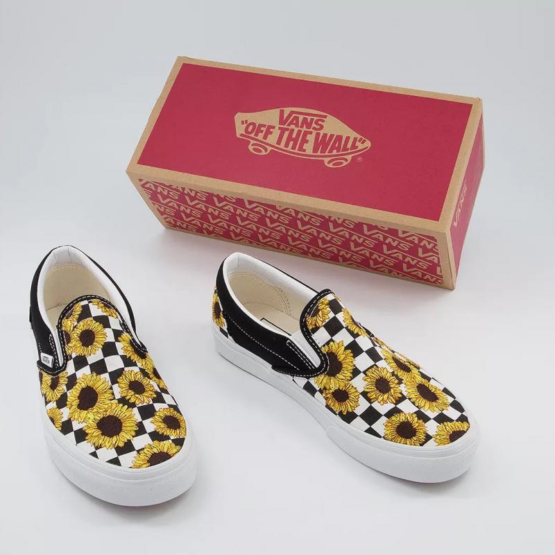 Giầy Vans Kids Wmns Asher 'Sunflower Checkerboard'