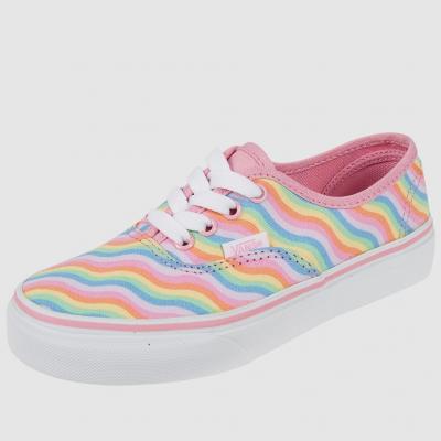 Giầy Vans Kids Wavy Rainbow Authentic Shoes ( Begonia Pink/True White )