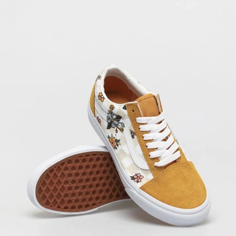 Giày Vans Kids Old Skool Cottage Check Yellow White