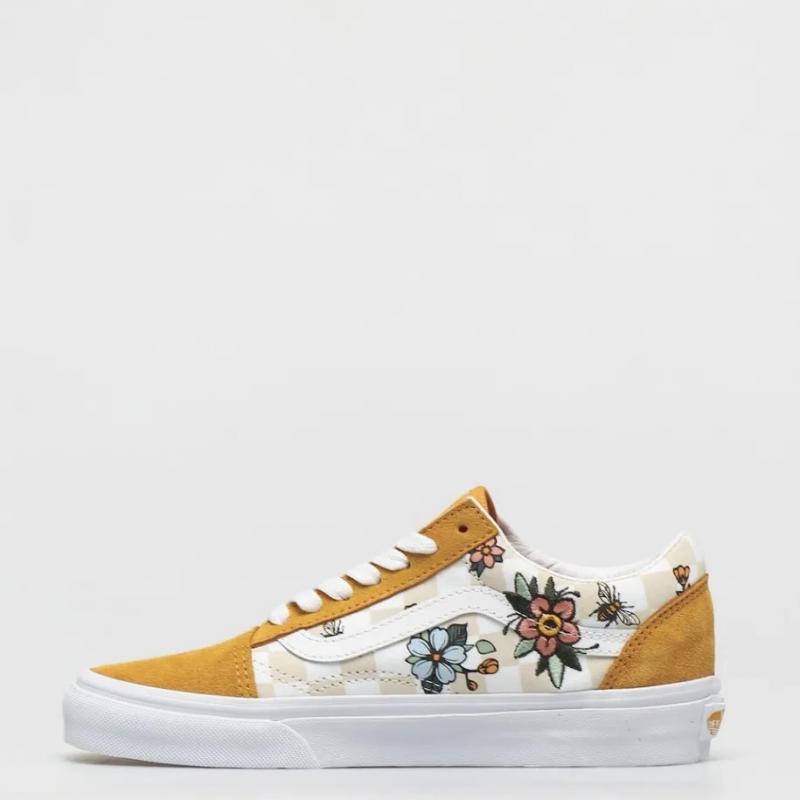 Giày Vans Kids Old Skool Cottage Check Yellow White