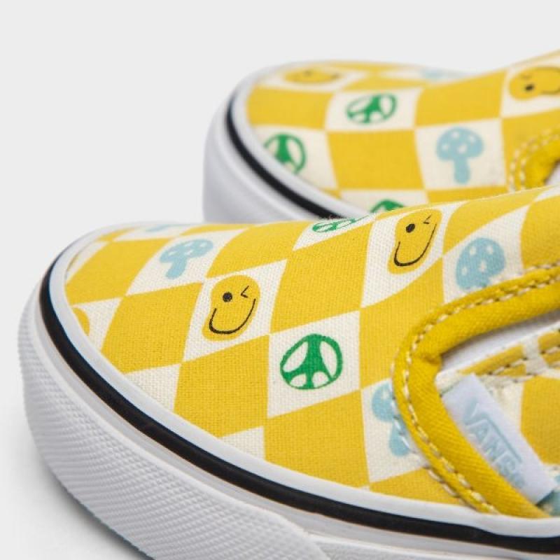 Giầy Vans Kids Classic Slip On Melted Check Yellow