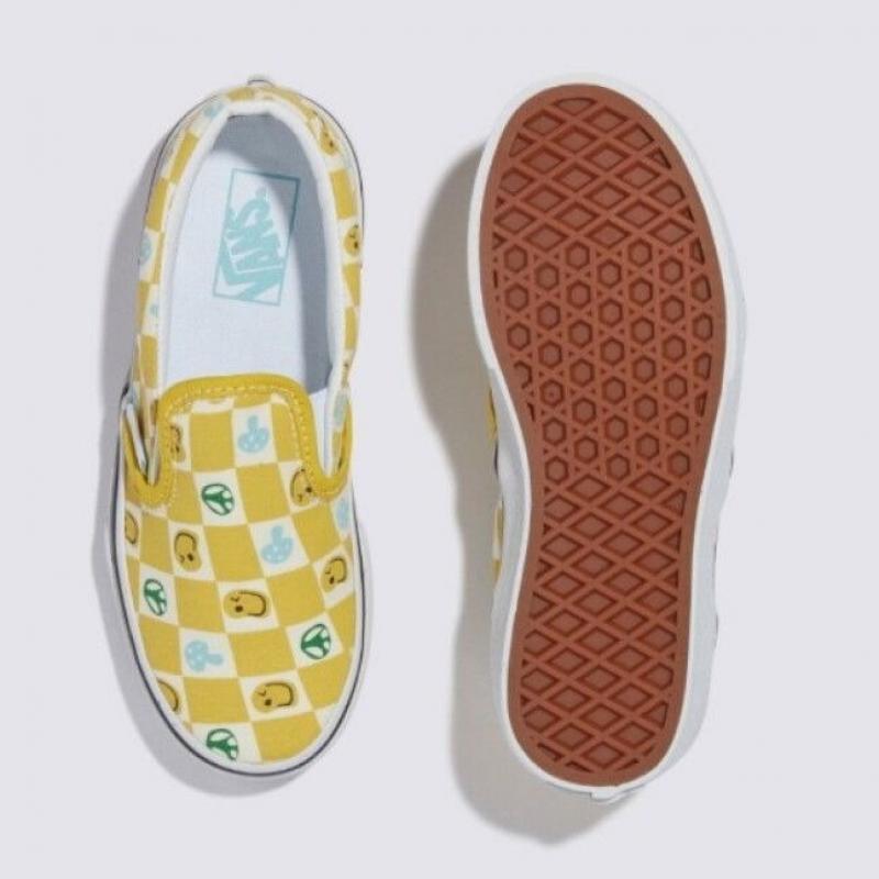 Giầy Vans Kids Classic Slip On Melted Check Yellow