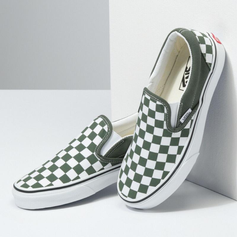 Giầy Vans Kids Classic Slip-On ‘Green Caro’