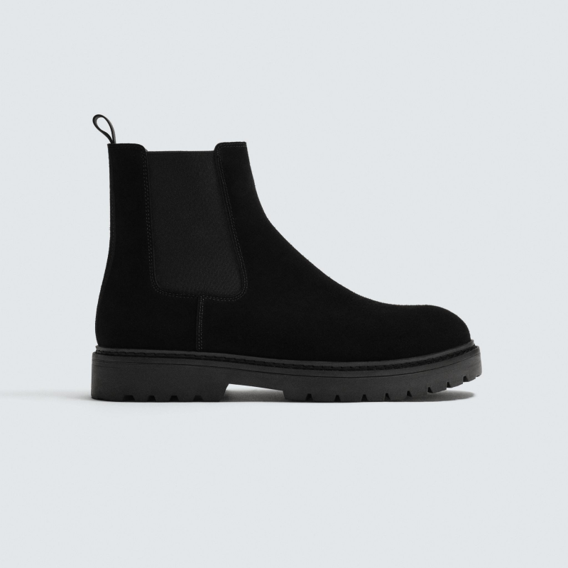 Giầy Zara Chelsea Boot Suede Black