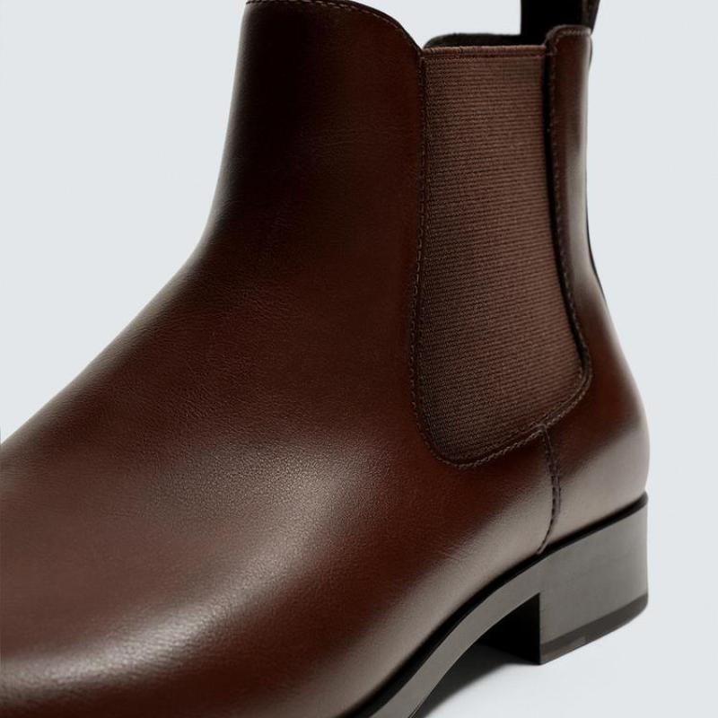 Giầy Zara Man Chelsea Boot Pointed - Brown