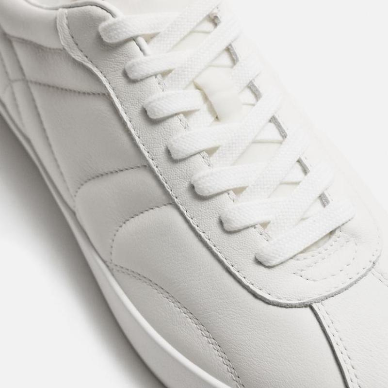 Giầy Padded  leather trainers