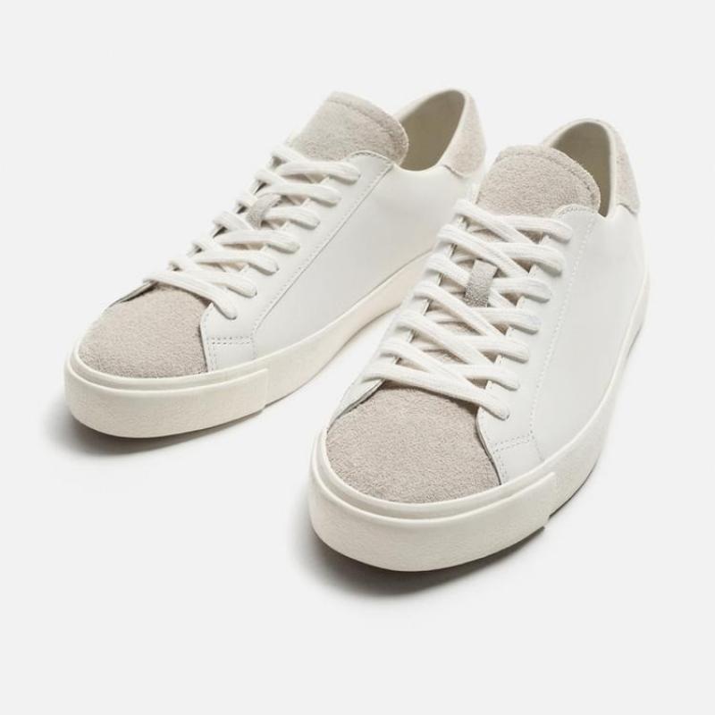 Zara Man Leather Lace-Up Trainer