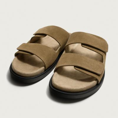 Dép Zara Man Double Strap Leather Sandals