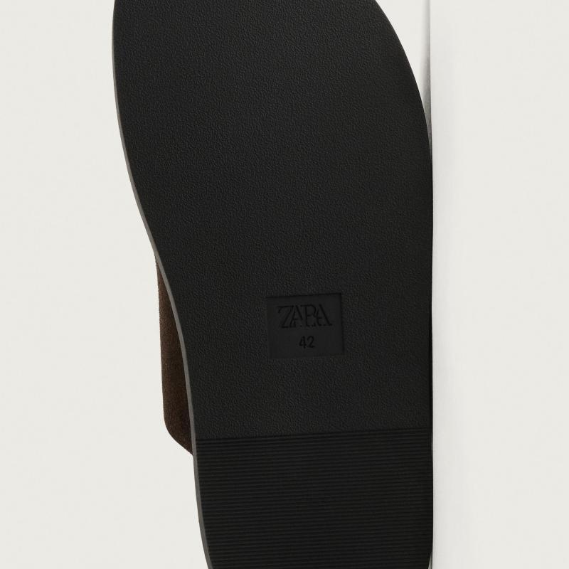 Dép Zara Man Double Strap Leather Sandals