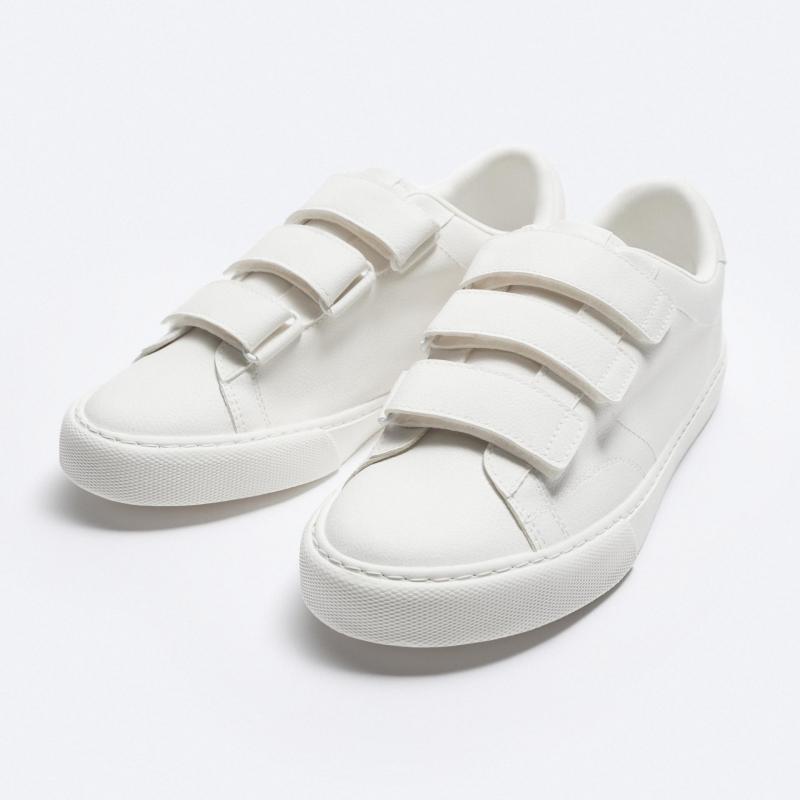 Giầy Zara Man Sneaker Trắng Có Quai Dán