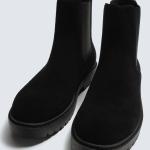 Giầy Zara Chelsea Boot Suede Black