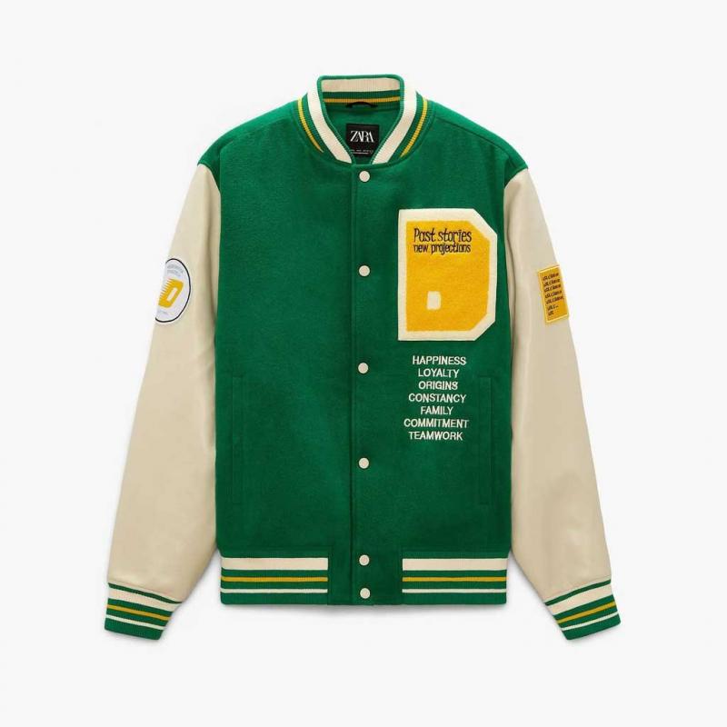 Áo khoác Zara Man Contrast Patch Bomber Jacket