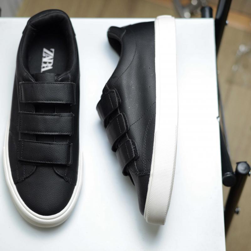 Giầy Zara Man Sneaker Đen Có Quai Dán